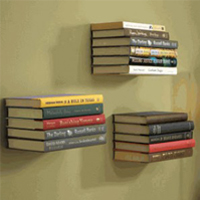 Turn ordinary metal book-ends into fantastic floating bookshelves!