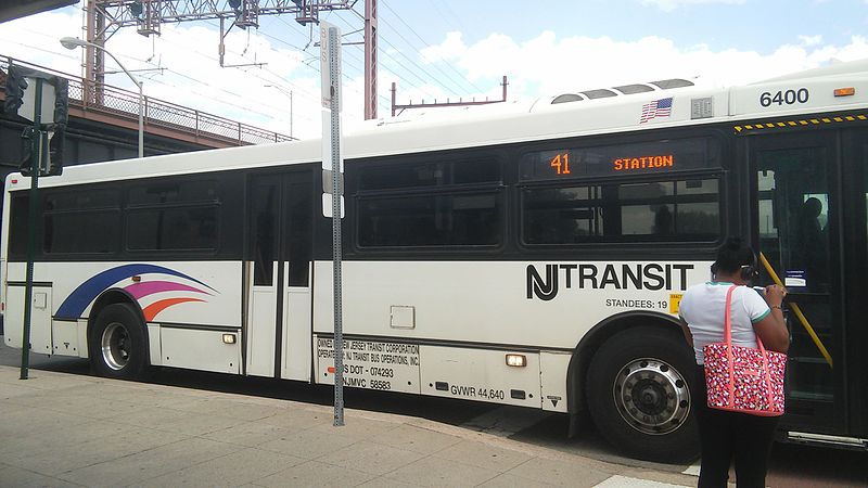 White Bus As Part of NJ Transit Travel System