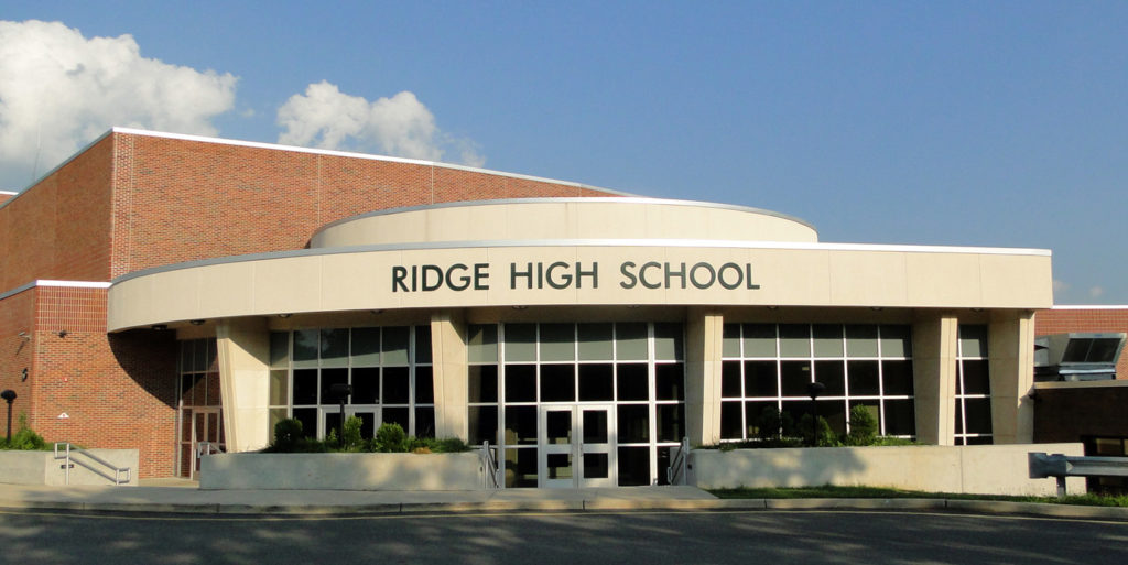 Exterior of Ridge High School