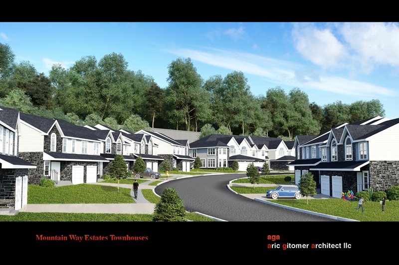 An overview of the development Mountain Way Estates in Parsippany, NJ