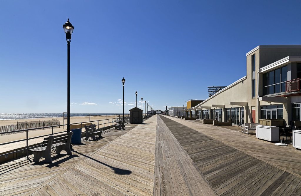 Asbury Park Boardwalk and beach looking south
