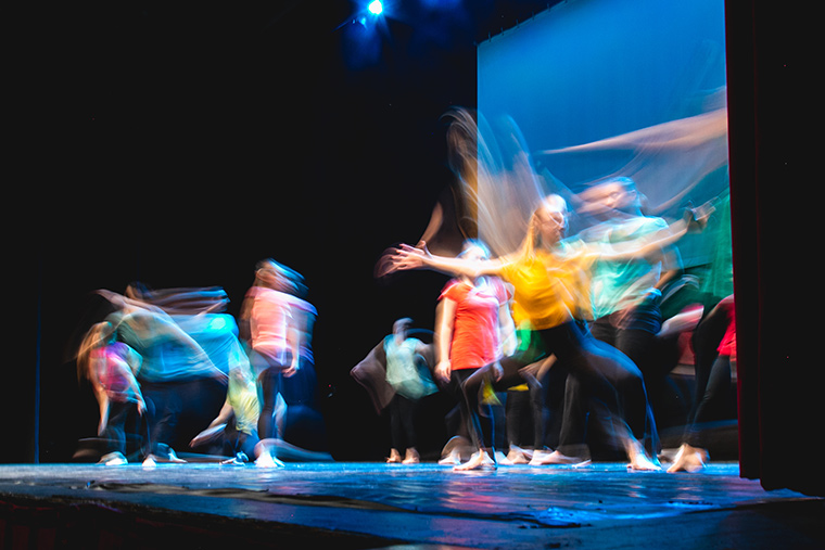 Artistic photography of performing arts on stage