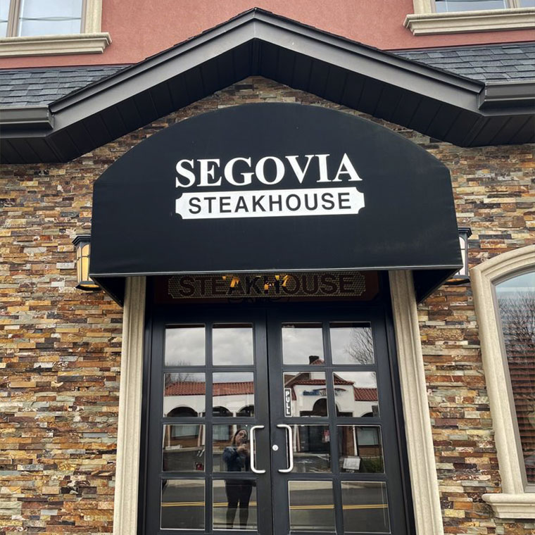 Exterior of Segovia Steakhouse, near Waterside Village in Little Ferry, NJ